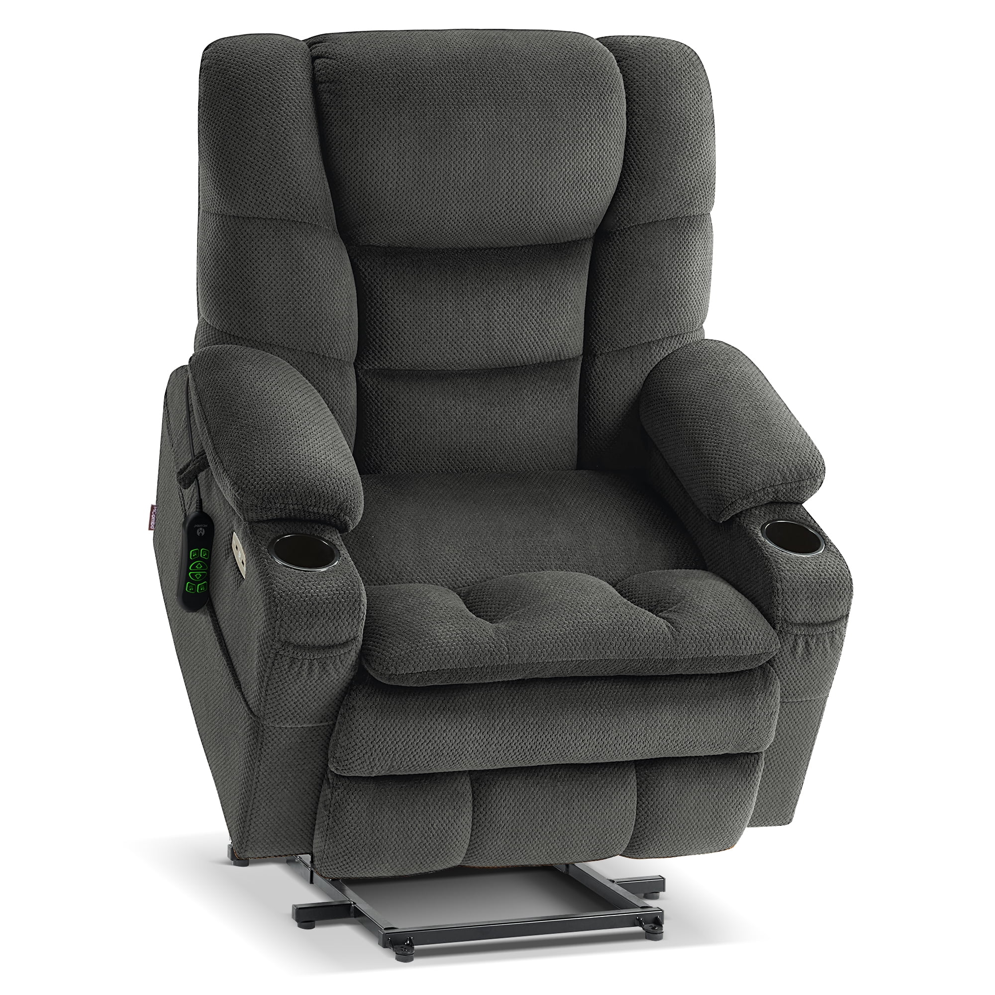 MCombo 27.2'' Extra Wide Triple Motor Power Lift Recliner for Elderly, Sleep Recliner Sofa with Adjustable Headrest, Fabric, Grey