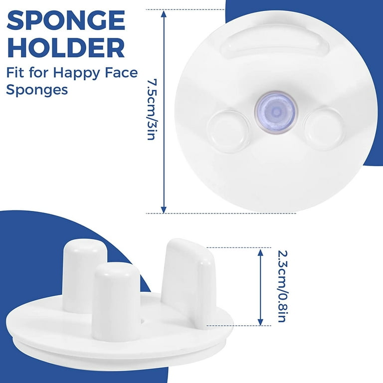 OVVE Home Sponge Holder Compatible with The Scrub Daddy Sponge, Smiley Face Sponge Holder with Suction Cup Mount, Kitchen/Bathroom Sink Sponge