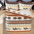 thumbnail image 3 of Carstens, Inc. Western Aztec Country Bedding Set, Southwestern Microfiber Quilt Set, Wrangler Western Stripe, Twin, 3 of 6