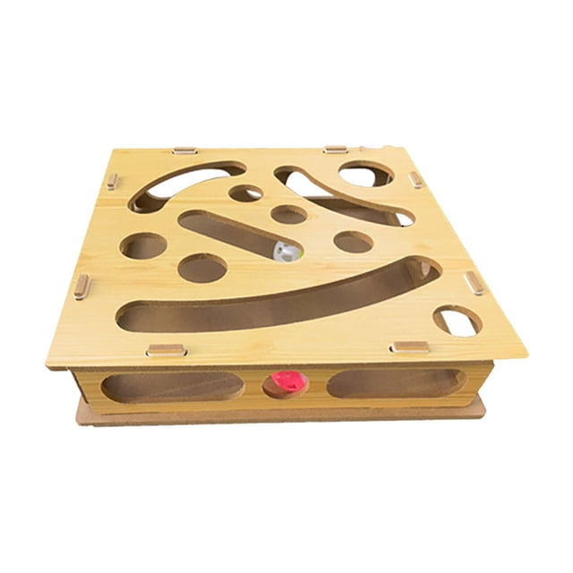 Ohufall Puzzle Digging Pet Toys Interactive Cat Box Construction Scene For Indoor Kittens Mental Exercise