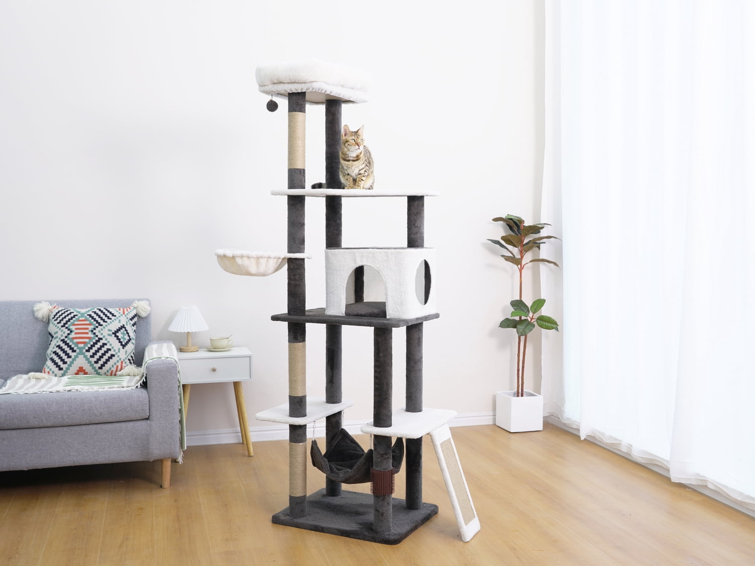 Vibrant Life 5-Level 72" Cat Tree Sanctuary with Condo, Hammock, Perch, Scratching posts