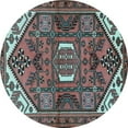 thumbnail image 1 of Ahgly Company Indoor Round Persian Light Blue Traditional Area Rugs, 7' Round, 1 of 4