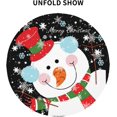 thumbnail image 3 of Christmas Snowman Pattern Tablecloth Round Table Cover Washable Polyester Table Cloth for Kitchen Party Picnic Dining Decor 60 Inch, 3 of 6