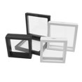 thumbnail image 3 of 10 piezas transparente PE 3D marcos de joyería caja de exhibición soporte monedas almacenamiento películas pulseras anillos collares Almacenamiento y organización del hogar Blanco 9x9x2cm, 3 of 6