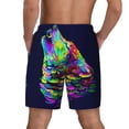 thumbnail image 2 of Rocae Howling Wolf for Men's Swim Trunks Quick Dry With Two Side Pockets and One Lined Patch PocketMedium, 2 of 9