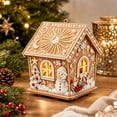 thumbnail image 2 of 3D Christmas House Diamond Pearl Art Craft Set, Realistic Snow Textured Shiny Diamond Handmade Wooden House Diy Kit Strong-adhesive Decor for Xmas Tree Wall Table Home Holiday Party Supplies Gift, 2 of 5