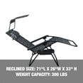 thumbnail image 5 of Bliss Hammocks 26" Wide Zero Gravity Chair W/ Canopy, Drink Tray, & Pillow (Platinum Fern), 5 of 9