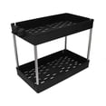 thumbnail image 4 of 2 Tier Widened Storage Cart with Grid Basket Floor Portable Organizer Shelf for Office Dormitory, 4 of 5