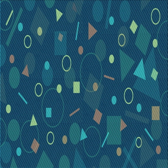 Ahgly Company Machine Washable Indoor Square Transitional Bright Navy Blue Area Rugs, 4' Square