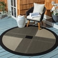 thumbnail image 2 of Safavieh Courtyard Eileen Geometric Indoor/Outdoor Area Rug, Black/Sand, 5'3" x 5'3" Round, 2 of 10