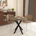 thumbnail image 4 of Aukfa Round Dining Table for 4, 31.5" Small Kitchen Table with MDF Top & Metal Legs for Kitchen, Living Room, Small Space, Vintage Industrial Style, Rustic Brown, 4 of 8