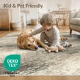 thumbnail image 4 of ODIKA 8'x10' Washable Area Rug Brushstroke Distressed Vintage Tonal Faded Interlocking Abstract Flowing Dynamic for King Size Bedroom Under Bed, Master Suite, Non-Shedding, Easy Care, 4 of 7