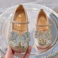 thumbnail image 5 of Splozh Girls Mary Jane School Uniform Shoes Sequin Non-Slip Flats Princess Shoes for Toddler/Little Kid/Big Kid,Rose Gold 3, 5 of 6