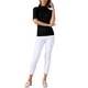 thumbnail image 2 of Suéter de cuello simulado para mujer INSPIRE CHIC, ligero, ajuste slim, de media manga, parte superior de punto, color negro, 2 of 6