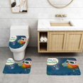 thumbnail image 2 of Eva la Lechuza Juego de 3 alfombras de baño de coral fleece: tapete de baño + alfombra de inodoro en forma de U + funda de tapa de inodoro en forma de O, 2 of 6