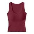 thumbnail image 5 of TEAJOPSUU Womens Summer Knitted Tank Tops Slim Fit Sleeveless Sweetheart Cami Shirts Casual Daily Basic Tank Tops Burgundy, 5 of 5