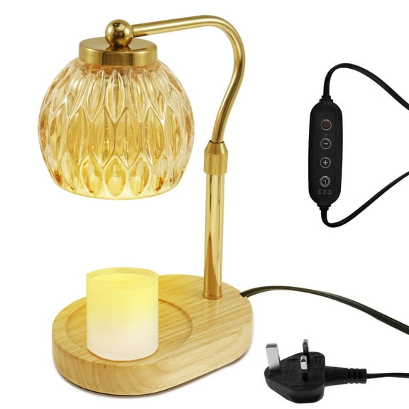 Lzvxtym Candle Warmer Lamp,Wax Melter Lamp,Vintage Glass Candle Wax Warmer Night Light for Home Decor Gifts,10.9" × 7.1" × 4.7"