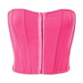 thumbnail image 4 of Penkiiy Corset Tops for Women Women Casual Sexy Eyelet Floral Leaves Print Court Vintage Corset Straps Tank Hot Pink Corset Tops, 4 of 9