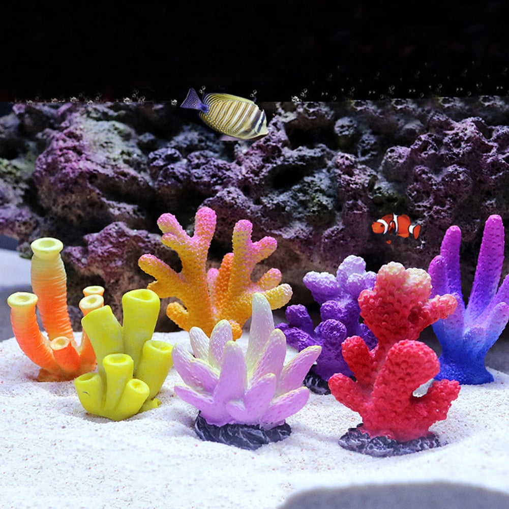 Anvazise Aquarium Artificial Resin Coral Fish Tank Non-toxic Landscape  Underwater Decor color 2 
