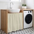 thumbnail image 3 of Cotton Linen Texture Cabinet Curtains for Kitchen 35"W x 35"L, Contemporary Beige Background Laundry Sink Cabinets Magic Tape Short Curtain Privacy Panel for Bathroom Vanity Cabinets, 3 of 9