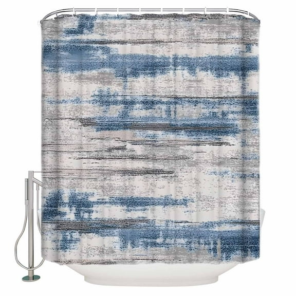 Vintage Blue Grey Shower Curtain Set ，Waterproof Fabric Shower Curtains Modern Retro Abstract Art Shower Curtains for Bathroom,Bathroom Decor 60"x72"