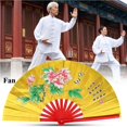 thumbnail image 2 of Artes Marciales Kung Fu Bambú Seda Abanico Mano Derecha Wushu Danza Práctica Entrenamiento (Oro) Kearding OD004494-00, 2 of 7