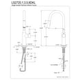thumbnail image 6 of Gourmetier LS2728DKL Kaiser Single-Handle Pull-Down Kitchen Faucet, Brushed Nickel, 6 of 9