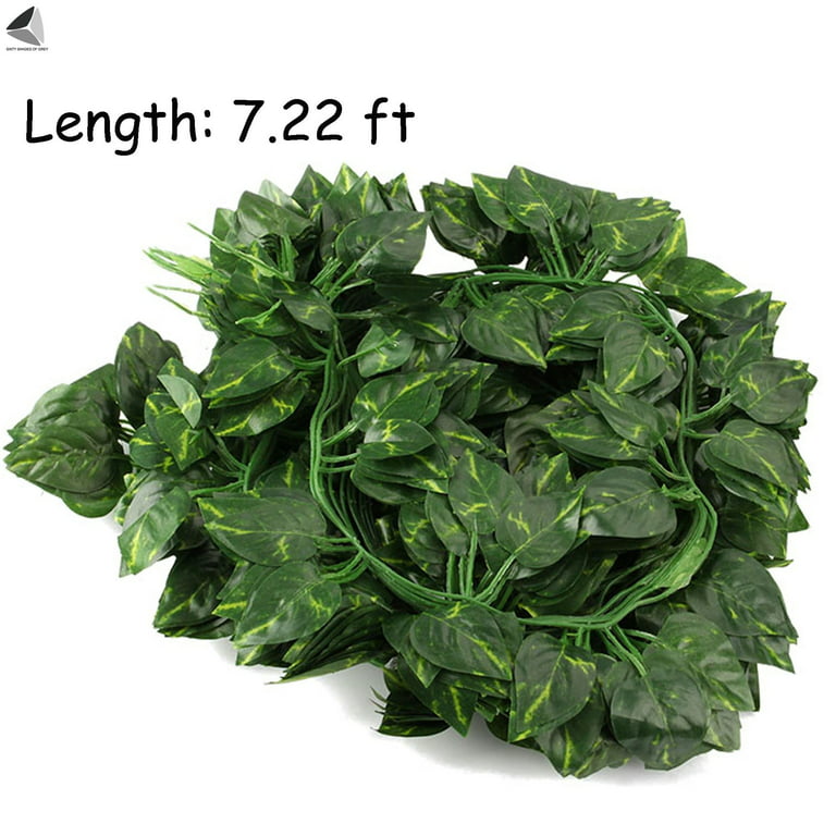 CQURE 12 Pack 84 ft Ivy Garland,Greenery Leaf Vine Garland Artificial Foliage for Wedding Party Garden Wall Decoration