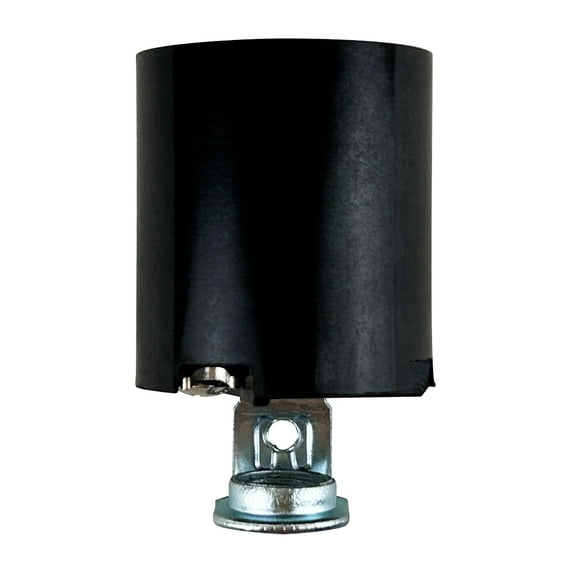 National Artcraft Black Standard Edison (E26) Phenolic Lamp Socket with Threaded Bottom Bracket