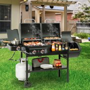 Royal Gourmet ZH3005Y 2-Burner Gas and Charcoal Combo Grill with Offset Smoker & Side Burner