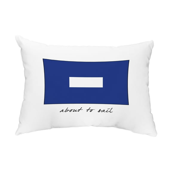 Simply Daisy, 14" x 20" P Phrase Text Royal Blue Decorative Word Outdoor Pillow