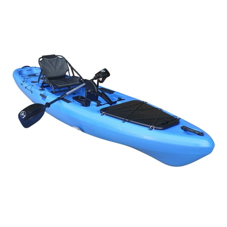 BKC UH-PK13 Pedal Drive Solo Traveler 13-Foot Kayak - Pedal Propeller Drive Single-Person Sit On Top Fishing Kayak with Pedal Drive, Rudder System, Paddle, and Seat