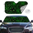 thumbnail image 3 of Lsque Green Bright Web with Spiders Car Windshield Sun Shade | Accordion Folding Style Auto Shade for Car Truck SUV Van | Blocks UV Rays Sun Visor Protector | Small, 3 of 7