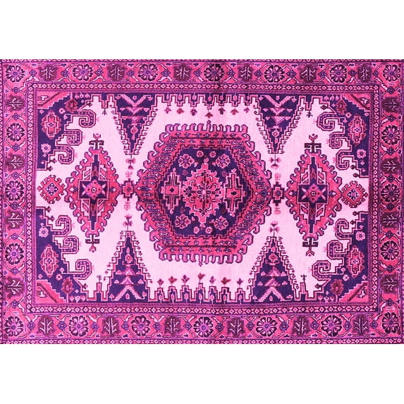 Ahgly Company Indoor Rectangle Persian Pink Traditional Area Rugs, 7' x 10'