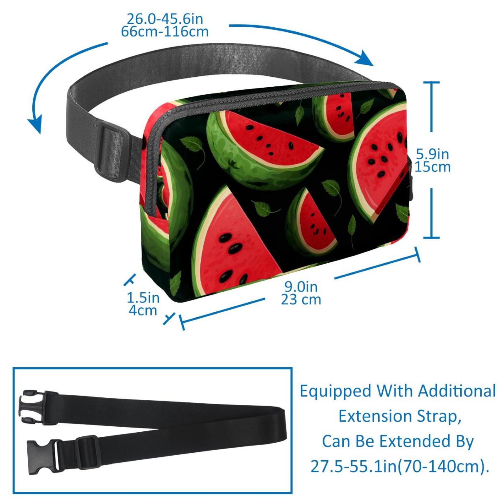 Watermelon Adjustable Lightweight Waist Bag Crossbody Fanny Pack with Extension Strap for Men and Women