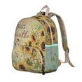 thumbnail image 2 of Vintage Sunflower Students Backpack - Rustic Boho Floral and Butterfly Artwork, Bright Yellow Country Style, Comfortable Dual Shoulder Support for Students, 2 of 4