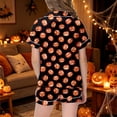 thumbnail image 6 of Halloween Pajamas Kids Size 5-6 Years Boys Girls Halloween Sleepwear Short Sleeve Top with Elastic Shorts Pjs for Girls Black, 6 of 6