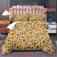 thumbnail image 6 of ZIATUBLES Queen Size Duvet Cover Set, Leopard Print Bow Sunflower Print Soft Breathable Polyester Bedding, 1 Duvet Cover and 2 Pillowcases, Zipper Closure, Washable All Season Bedroom Comforter Cover, 6 of 8
