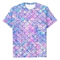 thumbnail image 4 of Womens Tops T-Shirts Short Sleeve Allover Scale Print Crewneck Going Out Shirts, 4 of 4