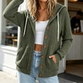 thumbnail image 5 of Cekizud Hoodies for Women Button Down Ribbed Knit Drawstring Hood Long Sleeve Cardigans with Pockets, Sizes S-2XL, 5 of 8