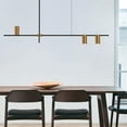 thumbnail image 2 of FETCOI Modern Island Lights Kitchen Island Light Fixtures 3 Heads Pendant Lighting Mid Century Pendant Lighting for Dining Room Living Room, Golden, 2 of 9