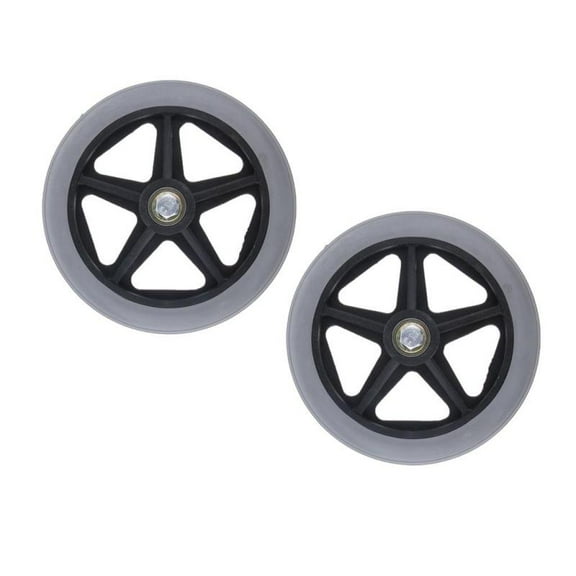 2-piece Wheelchair Steering Wheels Solid Tire Front Wheel for Wheelchair Users 15.24 Cm / 6 "and 5/16" Bearings Wear-resistant And
