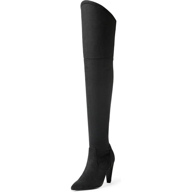 Dream Pairs - Botas altas hasta el muslo para mujer, tacones por encima de la rodilla, botas largas y sexis con punta en pico DOB214 Dream Pairs DOB214