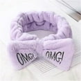 thumbnail image 2 of UJNDER Letter OMG Hair Tie Bow Face Wash Makeup Headband Accessories for Women Hair Accessories Purple, 2 of 3