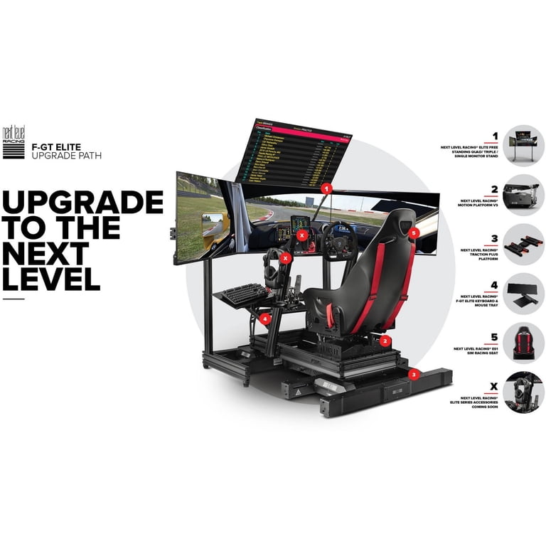 Next Level Racing F-GT Elite Simulator Cockpit - Aluminum Profile Racing Rig For PC & Console (Wheel Plate Edition)