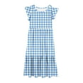 thumbnail image 5 of Spazoro Kids Girls Dresses, Short Sleeve Fashion Plaid Round Neck Princess Dress for Child Girls Sky Blue Size 7-8T, 5 of 5