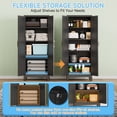 thumbnail image 5 of Kooyon 70.8" Black Metal Garage Storage Cabinet with Adjustable Shelves for Garage Workshop Basement(Required-Assembly), 5 of 9
