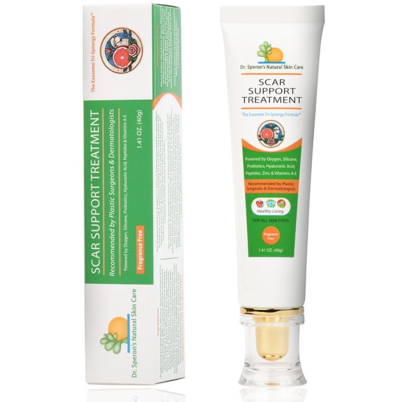 Dr. Speron's Natural Scar Removal Cream for New & Old Scars, Advanced Silicone Scar Gel for Surgical Scars, Pimples, Burns, and Dark Spots - 1.41oz