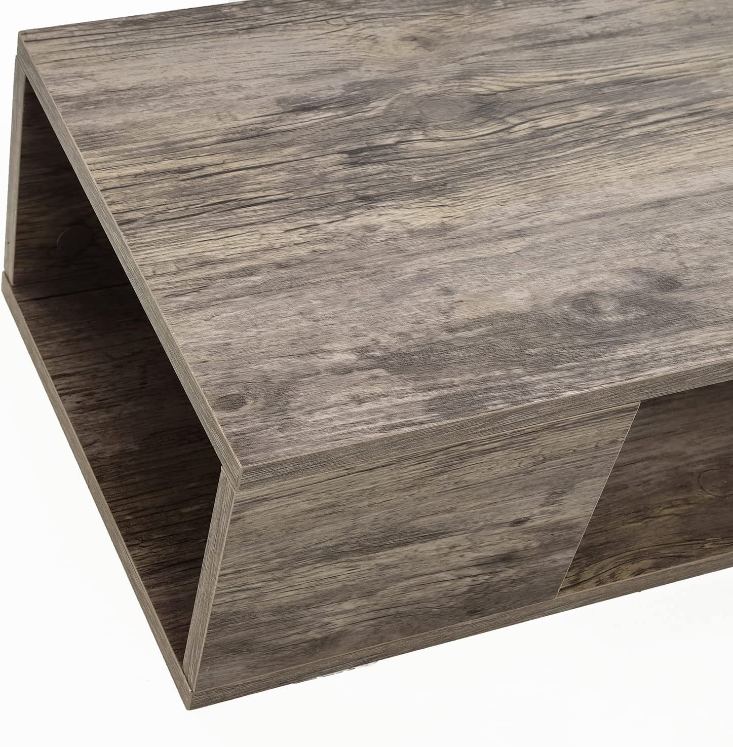 Floating TV Stand, Wall Mounted Entertainment Center and Cabinet Shelf, TV Console with Storage, Media Console for DVD Player, Space-Saving Under TV Shelf for Bedroom (Rustic Brown)