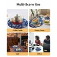 thumbnail image 2 of 15 Inch Round Placemats Set of 6, Navy Blue Snowflake Christmas Non Slip Heat Insulation PP Table Mats, Winter Xmas Snowflakes Washable Place Mats for Kitchen Dining Party Table Decor, 2 of 7